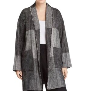 Eileen Fisher grey colour block jacket S/M